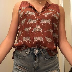 Lucky Brand Cheetah Shirt